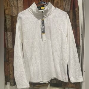 Eddie Bauer White Polar Fleece 1/4 Zip Pullover